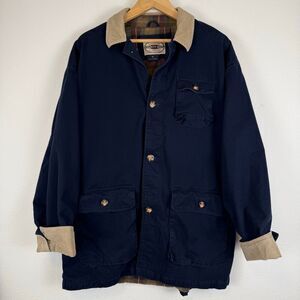 Vintage County Seat Navy Chore Flannel Lined Coat Size XL